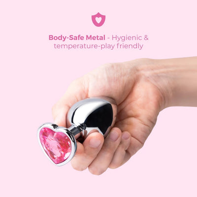 Viben Cheeky Charms Silver Heart Butt Plug